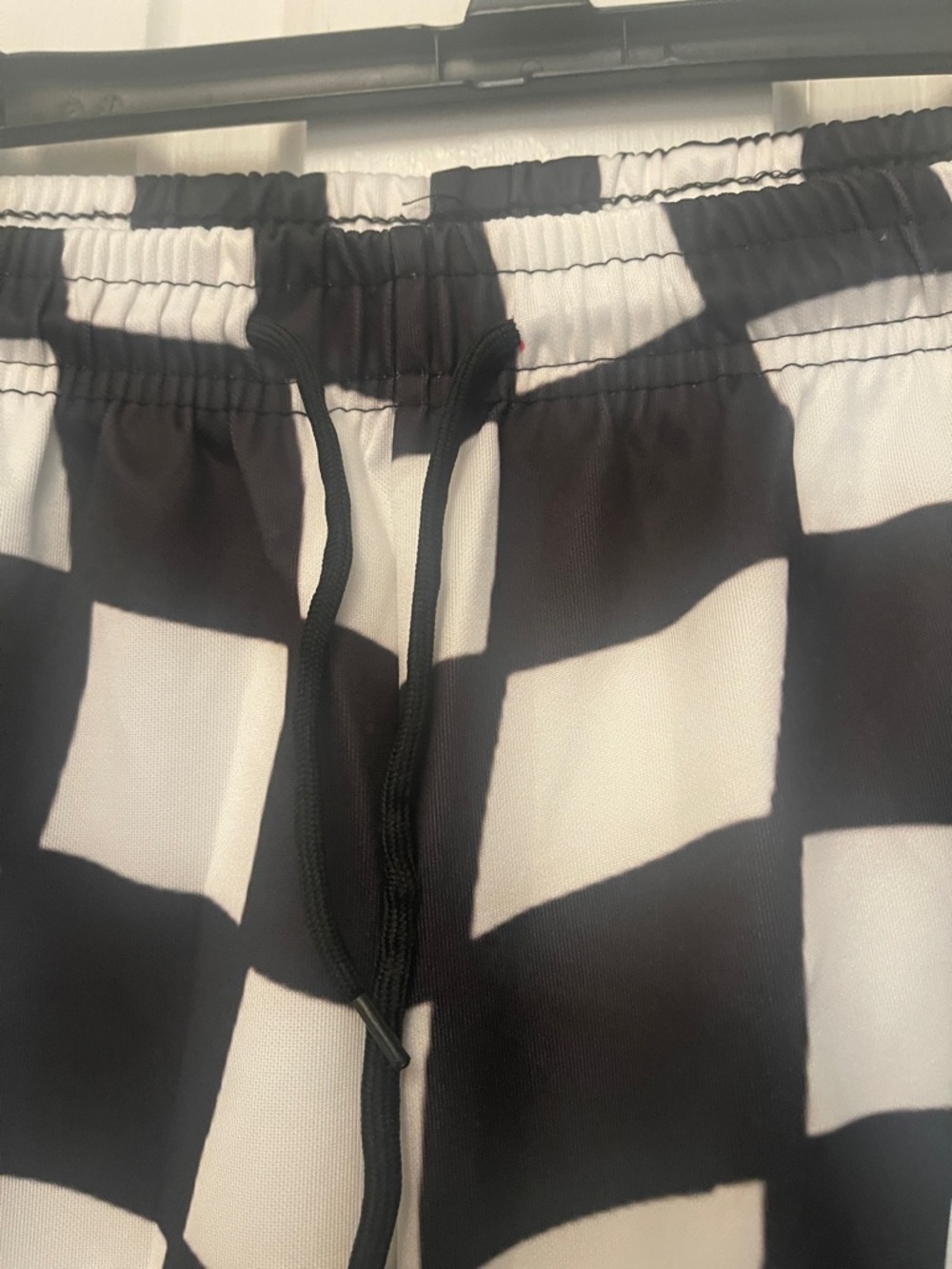 Black and White Checkerboard Jogger Pants - Picture 3 of 7